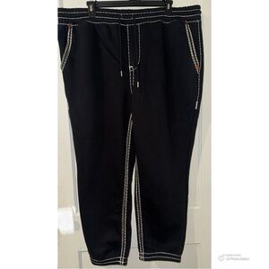 True Religion Black Sweatpants with White Stitching